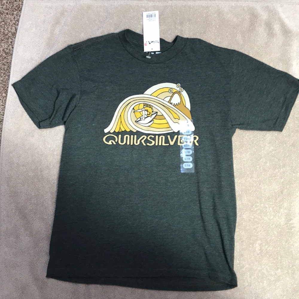 Green Youth S Quicksilver logo T-shirt NWT